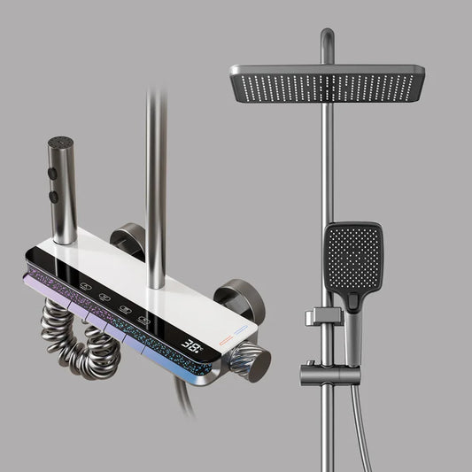 Shower System Bathroom Shower Set Bathtub Hot And Cold Shower Faucet LED Light Digital Brass Faucet Shower Set
