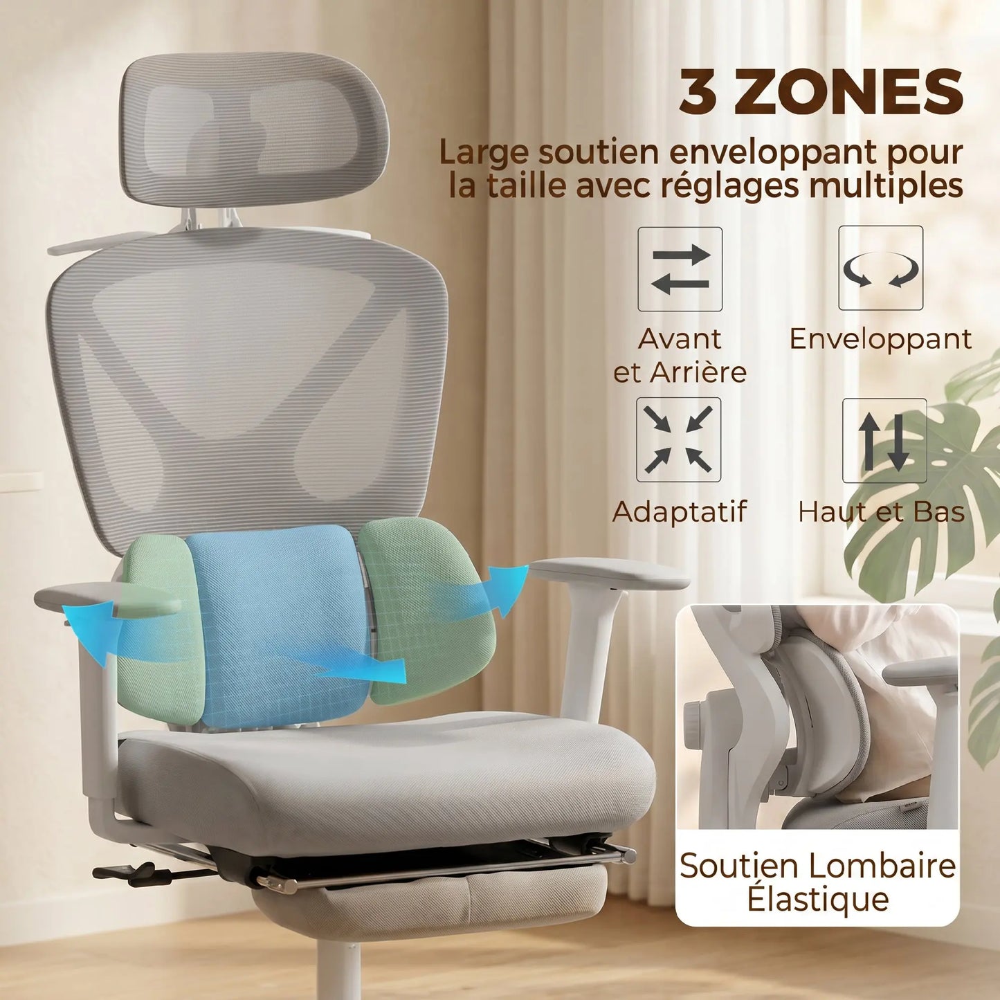 Ergonomická židle s dynamickou bederní oporou