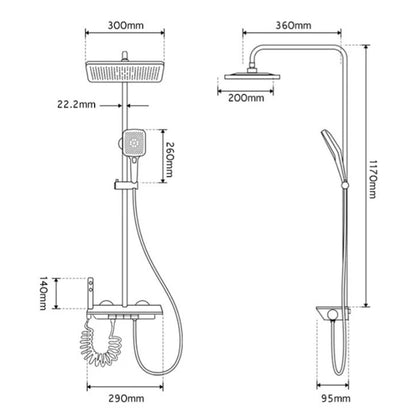 【Ship From EU】Digital Display Shower Set Shower Faucet System Set Hot Cold With Ambient Light Bathroom Faucet Shower Head