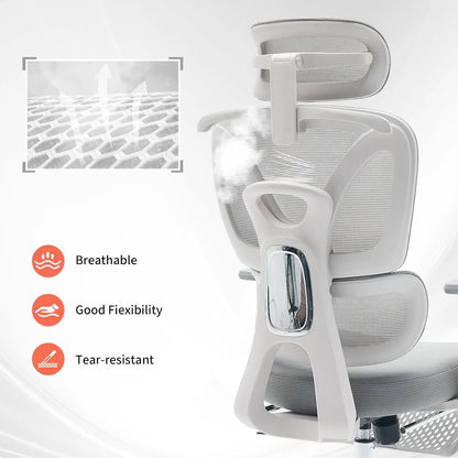 Ergonomická židle s podnožkou a 3D područkami
