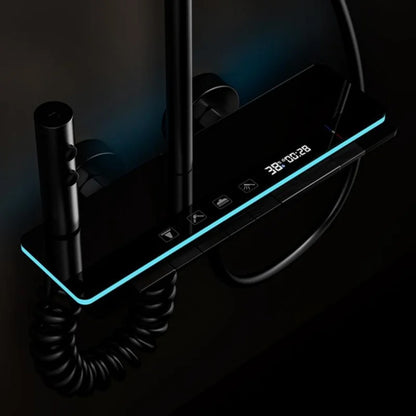 【Ship From EU】Digital Display Shower Set Shower Faucet System Set Hot Cold With Ambient Light Bathroom Faucet Shower Head