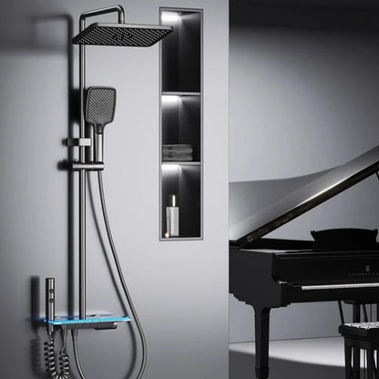 【Ship From EU】Digital Display Shower Set Shower Faucet System Set Hot Cold With Ambient Light Bathroom Faucet Shower Head