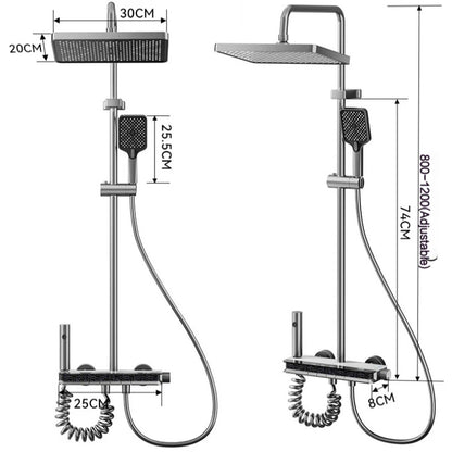 Shower System Bathroom Shower Set Bathtub Hot And Cold Shower Faucet LED Light Digital Brass Faucet Shower Set