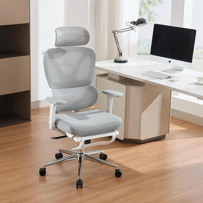 Ergonomická židle s podnožkou a 3D područkami